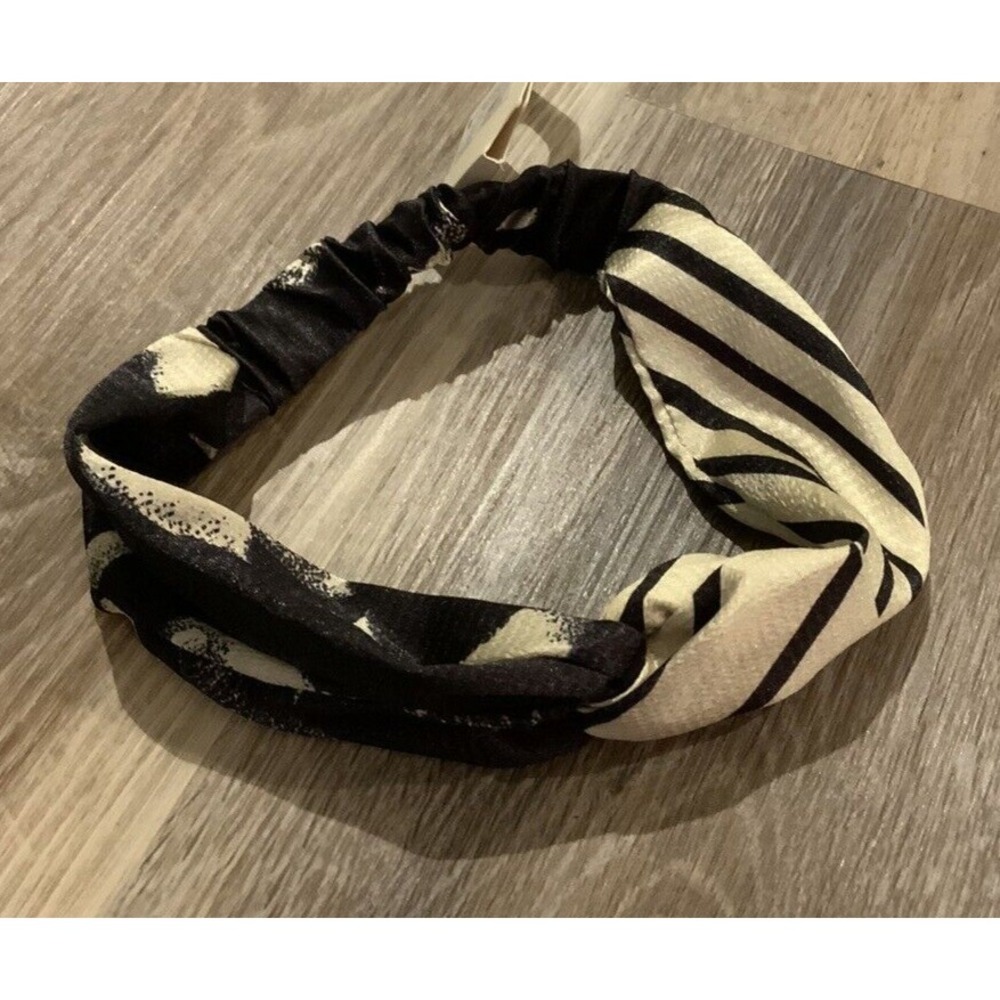 A New Day Black White Satin Headwrap Cloth Headband‎